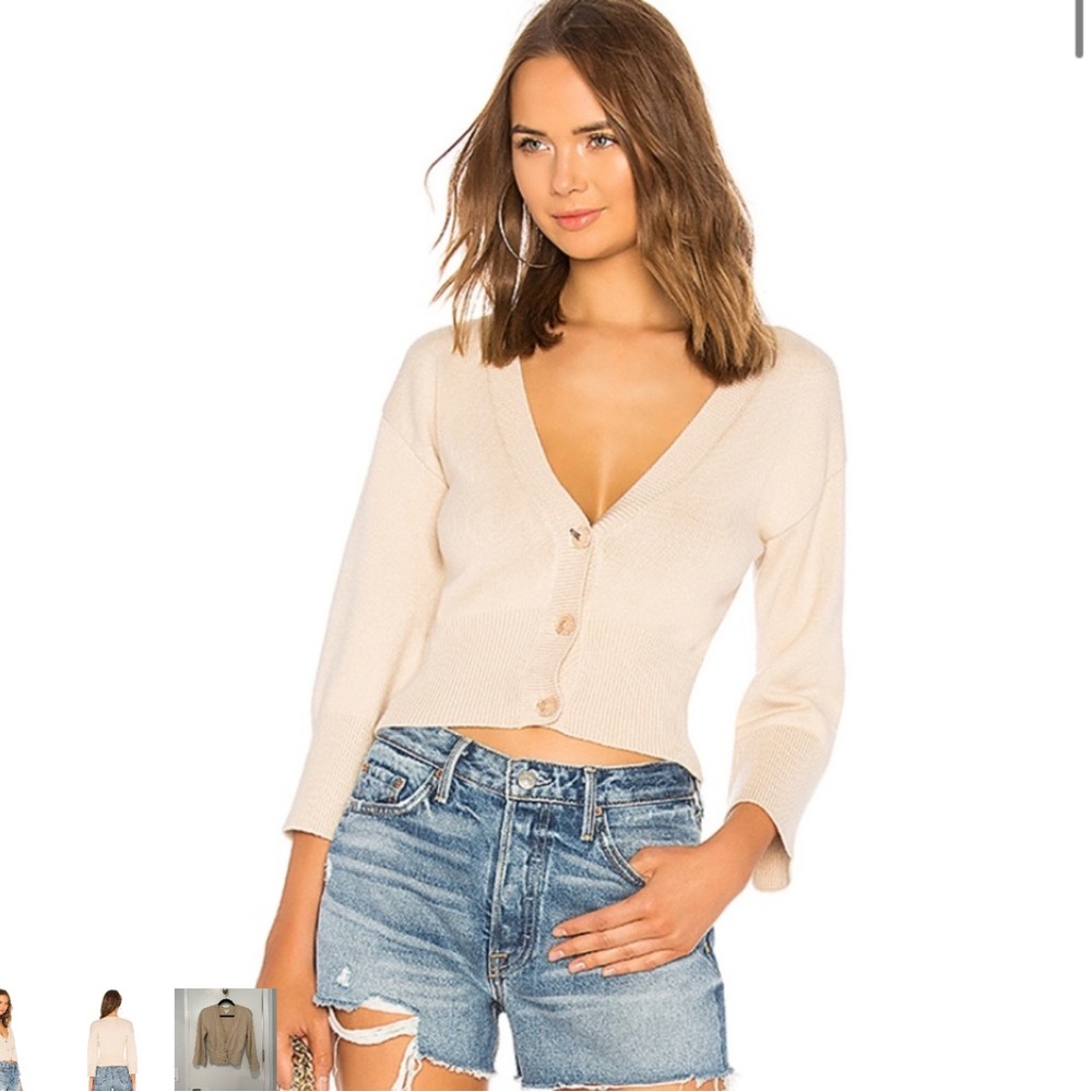 Revolve LPA Cropped Cardigan (Taupe) size Medium-NWOT